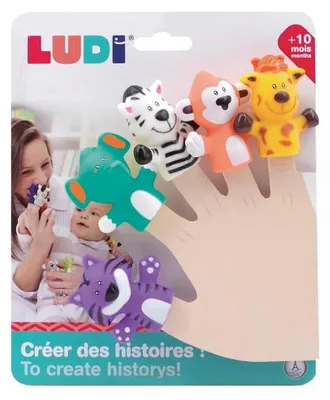 Imagen del producto de Juguetes educativos Ludi: Marionetas de dedo de la sabana para crear historias