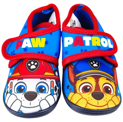Produktbild von PAW Patrol Hausschuhe Blau Größe 22 mit Klettverschluss und rutschhemmender Sohle