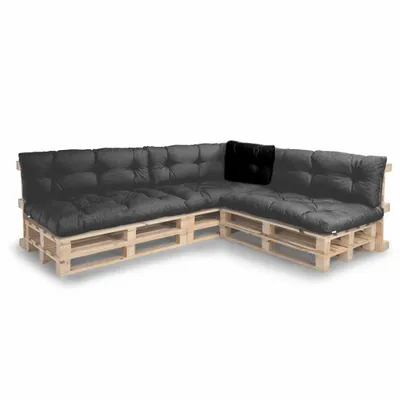 Produktbild von Palettenkissen für Palettensofa – Palettenauflagen N_PPI (Eckkissen 60x40, Schwarz)
