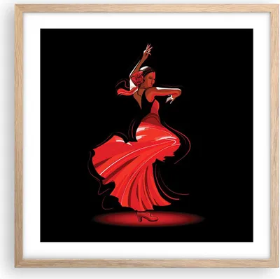 Produktbild von Gerahmtes Poster - Rahmen in heller Eiche - Tanz Tänzer - 50x50 cm - Wand Bild - Wanddeko - Wandbilder - Kunstposter - Wandposter - Bilderrahmen - Bilder - Kunstdruck - Wandbild - P2NAC50x50-4121