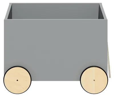 Produktbild von raumhirsch Spielzeugkiste LOTTA auf Rollen mit Seil Spielzeugtruhe Aufbewahrungsbox Kiste für Kinderzimmer Grau