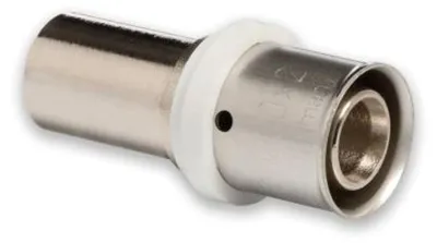 Zdjęcie produktu dla Złączka Pressfitting Selfio-Press Aluverbund do połączenia rur miedzianych, 20 x 2 mm - 18 mm (połączenie zaciskowe), niklowana, z konturem TH + U