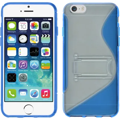Produktbild von PhoneNatic Case kompatibel mit Apple iPhone 6s / 6 - blau Silikon Hülle Aufstellbar