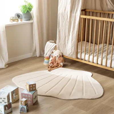 Produktbild von Volero - Kinderteppich Waschbar - Coco Muschel Beige - 160x200 cm - Kinderzimmer, Babyzimmer, Jugendzimmer