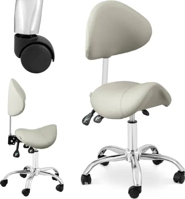 Obrázek produktu pro Expondo physa sedací stolička – 51–65 cm – 150 kg – šedá/stříbrná