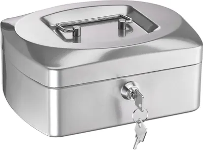 Produktbild von Geldkassette Stahlblech mit Schloss 205x160x85mm silber