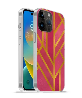 Produktbild von MuchoWow® Handyhülle Schutzhülle Hülle für Apple iPhone 14 Pro Max Gold - Rosa - Geometrisch Silikon Softcase Handy Hülle - Hardcover