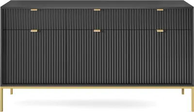 Produktbild von MINIO Kommode 154 NOVA Schwarz mit goldenen Beinen