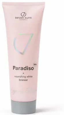 Produktbild von 7suns The Legends Paradiso Nourishing White Bronzer Solarium-Lotion 250 ml – verzögerter Bräuner, pflegend, streifenfrei, tropischer Duft