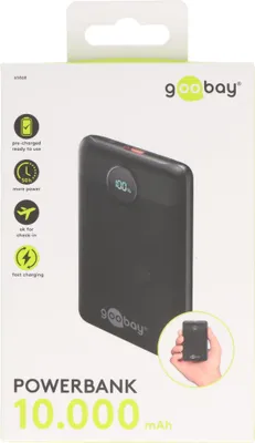 Zdjęcie produktu dla Powerbank 10 000 mAh, kompatybilny z PD i QC, z cyfrowym wyświetlaczem LED, wraz z kablem ładującym
