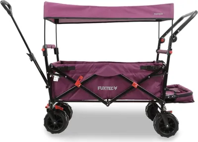 Immagine prodotto di Il carrello pieghevole da spiaggia FUXTEC CTB800 .VIOLA.
Con tetto apribile protetto dai raggi UV, doppia funzione di freno, maniglia di spinta aggiuntiva ed estensione interna
Semplifica tutti i tipi di trasporto con il nuovo carrello da spiaggia fuoristrada, un originale di FUXTEC.Ora con un'estensione interna, ancora più spazio per le gambe per i bambini.
Il carrello pieghevole FX-CTB800 di FUXTEC è di