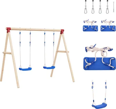 Produktbild von vidaXL Schaukelsitze mit Seilen 2 Stk. Blau 38x16 cm Polyethene -  Schaukeln & Spieltürme