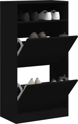 Zdjęcie produktu dla vidaXL Szafka na buty czarna 60x34x116 cm materiał drewnopochodny