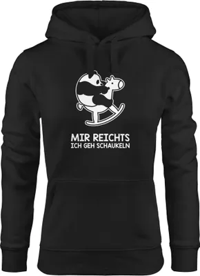 Produktbild von Kapuzen-Pullover Damen Panda Mir reichts ich geh schaukeln Hoodie Moonworks® schwarz L