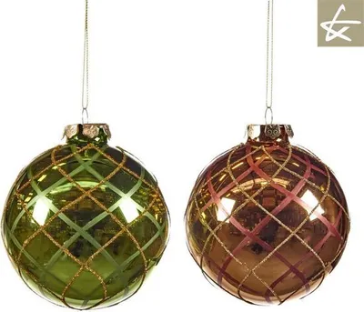 Produktbild von Goodwill Weihnachtskugel Metallic Grün-Metallic Rosa D 10 cm - BITTE Preis pro Stück beachten