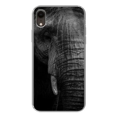 Produktbild von MuchoWow® Handyhülle Schutzhülle Hülle für iPhone XR Elefant - Tier - Porträt Silikon Softcase Handy Hülle - Schutzdeckel