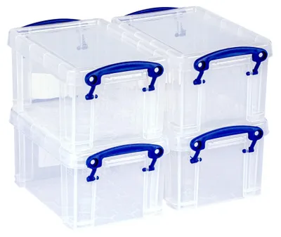 Aufbewahrungsbox 0,7 l klar, 4er Pack, stapelbar