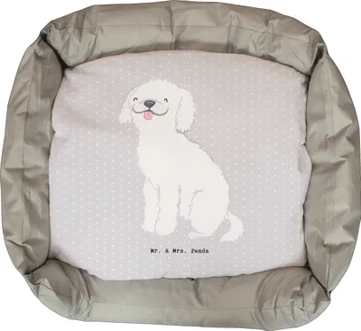 Produktbild von Mr. & Mrs. Panda Hundesofa Kleinpudel Lebensretter - Grau Pastell - Geschenk, Geburtstag, Pudel, Valentinstag, Vatertag, Hund, Muttertag