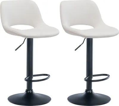 Produktbild von 2er Set Barhocker Camden Samt schwarz - creme