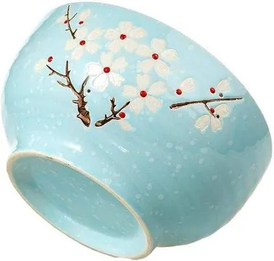 Productafbeelding van Ramenkom, blauw met kersenbloesemmotief - Ø 16,5 cm, 1000 ml