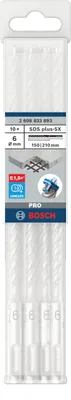 Immagine prodotto di Punte a percussione PRO SDS plus-5X, 6 x 150 x 210 mm, set da 10 pezzi