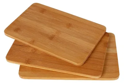 Image de lot de 3 planches à découper en bambou Planche à découper en bois Planche de cuisine en bois 22x14x0,8 cm - Set de planches en bois robustes et faciles à entretenir