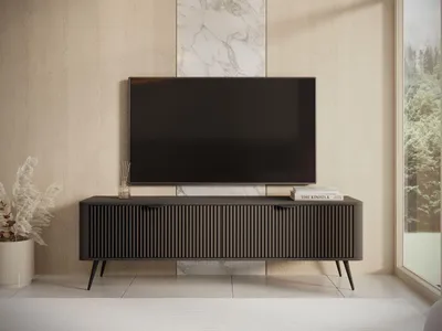 Produktbild von GrainGold TV-Schrank Latina - RTV-Schrank, RTV-Tisch, Lowboard, Wohnwand Modern - TV-Schrank Schwarz