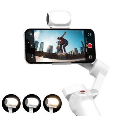 Obrázek produktu pro ZELURXX Magnetická plnící lampa, přenosná foto lampa, 3 režimy světla, 10 úrovní jasu, s držákem na mobilní telefon, jedna lampa