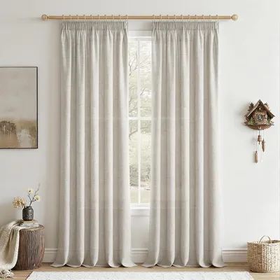 Immagine prodotto di Tende in lino effetto, 260 cm di lunghezza, 140 cm di larghezza, semitrasparenti, set da 2, ideali per la camera da letto