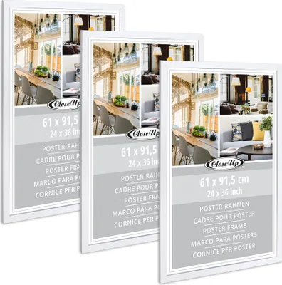 Produktbild von Posterrahmen 61 x 91,5 cm Holzdekor weiß 3er Set