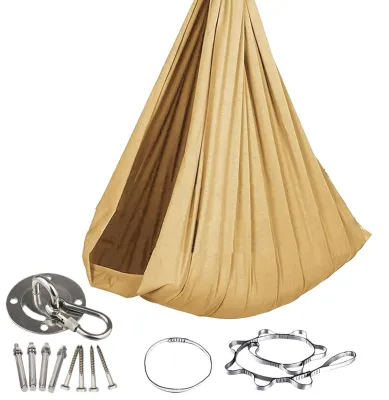 Image de Hamac-balancier confortable avec support élastique - Siège-balancier - Matériaux doux pour la peau - Pour enfants - Idéal pour la chambre, le balcon ou le jardin - Conception respirante - Hamac