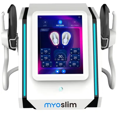 Produktbild von Professionelles Körperformungsgerät - EMS HIEMT Muskelstimulator - 4 Handstücke - Hochintensive elektromagnetische Muskelstimulation - Fettreduktion & Muskelaufbau - 220V