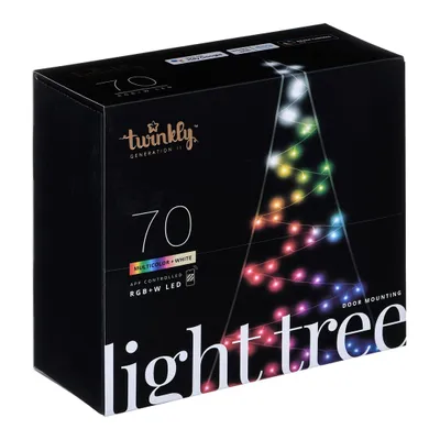 Produktbild von Twinkly Light Tree 2D, Intelligente Strangleuchte, Wi-Fi/Bluetooth, Schwarz, U-Form, Multi, Warmweiß, Wand
