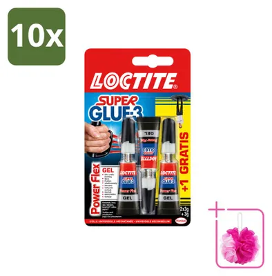 Produktbild von 10 x Loctite Power Flex Sekundenkleber - 3 x 3 g - Sparpackung - 10 Stücke