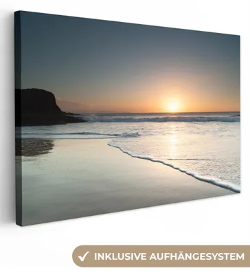 Obrázek produktu pro OneMillionCanvasses® - Výtisky na plátně - 140x90 cm, Pobřeží s vycházejícím sluncem na Lanzarote, nástěnné umělecké výzdoby tiskem na zeď