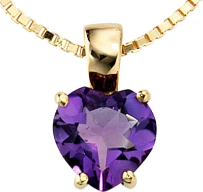 Produktbild von JOBO Anhänger Herz 333 Gold Gelbgold 1 Amethyst
