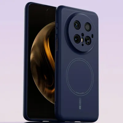 Obrázek produktu pro Magnetické pouzdro pro Huawei Mate 70 Pro/Mate 70 Pro+, kompatibilní s MagSafe, tekutý silikon, nárazuvzdorné a odolné proti poškrábání Tmavomodrá