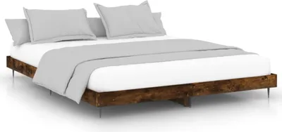 Obrázek produktu pro vidaXL Rám postele bez matrace kouřový dub 200x200 cm materiál na bázi dřeva