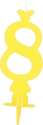 Image de Bougie "Joyeux anniversaire", jaune, numéro 8