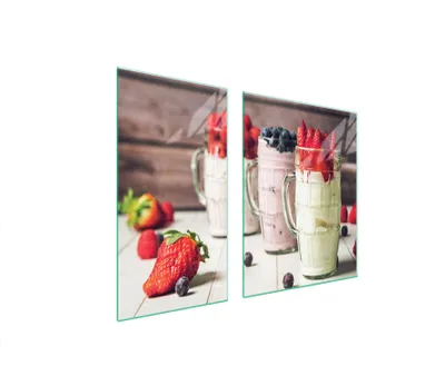 Immagine prodotto di Piastre copri fornello 2 pezzi 90x52 Vetroceramica copri piano cottura vetro tagliere dessert cibo
