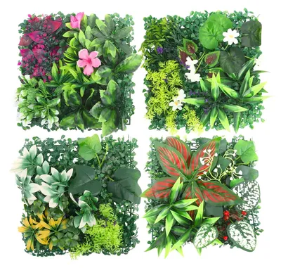 Image de Elzusha - Ensemble de 4 panneaux muraux décoratifs en forme de plantes