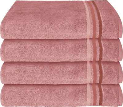 Produktbild von Schiesser Frottier Handtuch Skyline Color im 4er Set | 100% Baumwolle aus nachhaltiger Produktion | saugstark, weich, farbecht | 50x100cm | Altrosa