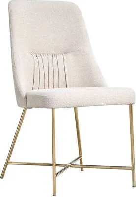Produktbild von Weißer Polsterstuhl Designer Esszimmer Möbel Küchen Edelstahl Einsitzer