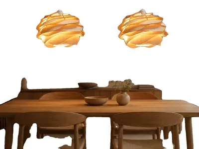 Productafbeelding van Hanglamp, verstelbare ophangkabel, houten design, 2 stuks, exclusief lamp