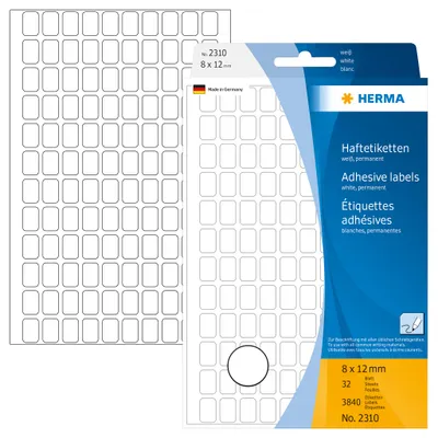 Produktbild von Vielzwecketiketten weiß 8x12 mm Papier matt 3840 St.