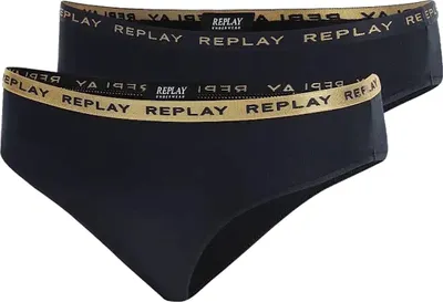 Produktbild von Replay Unterhose Damen-Slip mit Logo-Bund 2er Pack