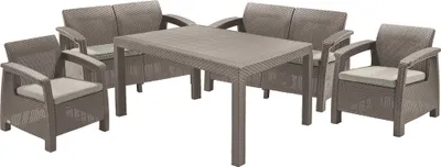 Produktbild von Keter Záhradný nábytok Keter Corfu Fiesta set dve dvojsedačky + dve kreslá + stôl cappuccino KT-610354