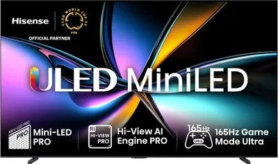 Obrázek produktu pro Hisense 100U7Q PRO, 2,54 m (100"), 3840 x 2160 px, ULED, Smart TV, Wi-Fi, Černá