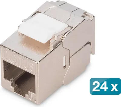 Obrázek produktu pro Digitus DN-93615-S-24, Plochý, Stříbrná, RJ-45, Samice, 10GBase-T, Nikl/zlato