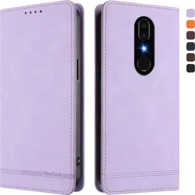 Produktbild von Hülle für Sharp Aquos V, Retro Kunstleder Ständer Klapphülle mit Kartenfächer und Magnetische Violett